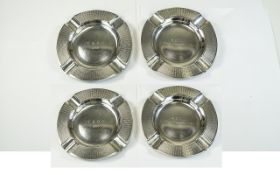 Walker & Hall - Set of Four Silver Ashtrays.