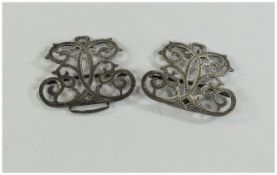 Silver Scroll & Engraved Nurses Buckle fully hallmarked Birmingham a 1900. 50 by 90 mm.