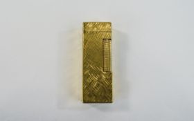 Gold Tone Dunhill Lighter In Original Bo