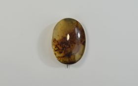 Early 20thC Moss Agate Brooch, Set In A