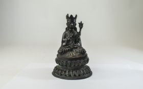 Tibetan Bronzed Buddha Figure Height 6¼