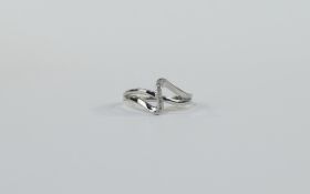 9ct White Gold Modern Design Dress Ring