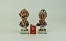 Capodimonte Novelty Rare Pair of Grandmo