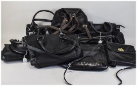 Collection of Eight Leather Handbags in