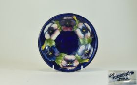 W. Moorcroft Signed Footed Bowl Pansy d