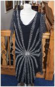 Early 20thC Style Flapper Dress, in blac