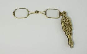 19th Century French Lunettes. Gilt metal