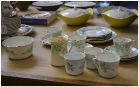 Green and White Floral Teaset (20) piece