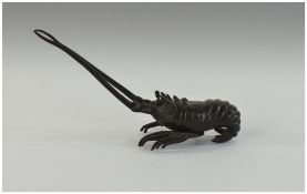 A Bronze Japanese Lobster 8.5 inches lon