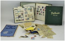 Blue Carrier Bag Full of Stamp Albums, L