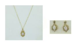 9ct Gold Pendant set with opal, suspende