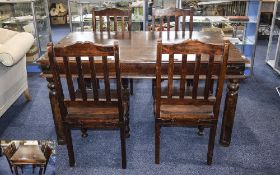 Country Style Dining Table With 4 Chairs