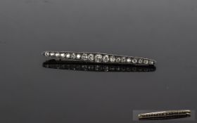 Victorian Diamond Bar Brooch set with 19