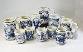 A Collection of Dutch Delft Hand Painted