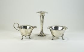 Silver Plated Sugar Bowl, Cream Jug & Ta