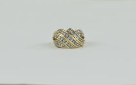 9ct Gold Diamond Cluster Ring set with r