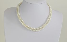 Cultured Pearl Double Strand Necklace, l