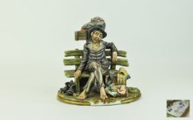 Capodimonte Early Signed Figure ' Tramp