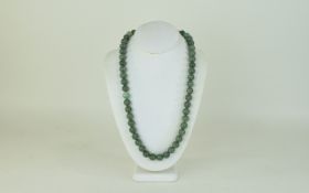 Modern Stained Jadeite Stone Bead Neckla