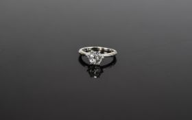 Silver Solitaire Dress Ring, Ring size N