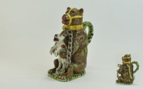 Majolica Large Late 19th Century Hand Pa