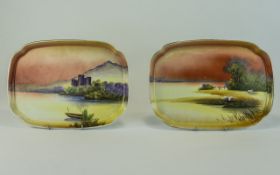 Noritake Pair of Hand Painted Decorative