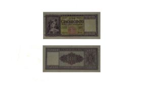 Banco D'Italia 500 Lire, Date 1947 Bank