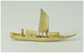 Early 20thC Bone/Ivory Fishing Boat leng