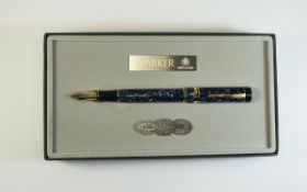 Parker Duo-fold Centennial Fountain Pen with 18ct Gold Nib. c.2000. Top Quality Parker Fountain Pen.