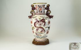 Masons Ironstone Printed and Hand Painted Hasons Dragon Vase, Date 1992.