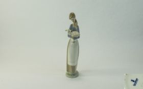 Lladro Figure ' Girl with Lamb ' Model No 4505. Issued 1969. Height 10.5 Inches, Excellent