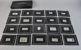 Franklin Mint - The Worlds Greatest Bank Notes In Solid Sterling Silver, Complete Set of 21 Stamps