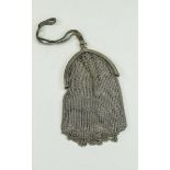 Antique Fine Silver Mesh Purse/ Bag. Nice Condition and Style. Not Marked but Tests 925 Silver. 7