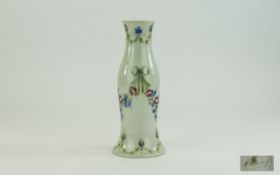 William Moorcroft Signed James Macintyre Vase, Features Rose Garland and Forget-me-Knots Design on