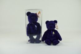 Princess Diana TY Beanie Baby First Edition. Circa 1997 - Retired. Made In Indonesia. Made With