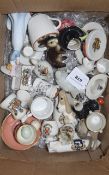 Collection of Crested Ware and Small Ornaments, some military related, to include Arcadian, Willow,