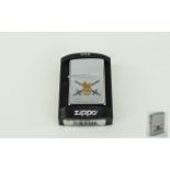 Zippo- Windproof Chrome Lighter With British Army Crest To Front. Made In USA.