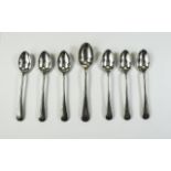 A Set of 6 Silver Teaspoons + One ( 7 ) In Total. Hallmark Sheffield 1930, Maker J.R. 99 grams.