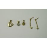 A Collection of 18ct Gold Stone Set Jewellery ( 4 ) Pieces Comprises.