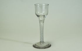 Georgian Spiral Twist Stem Wine Glass, with Pontil Scar In The Centre of Base.