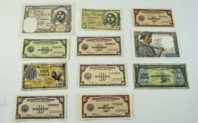 A Good Collection Of Banknotes From The Philppines And Algeria. 10 in total, see photo.