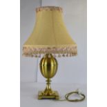 Modern Brass Finish Table Lamp With Shade