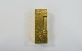 Gold Tone Dunhill Lighter In Original Box