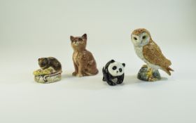 Beswick Assorted Animal and Bird Figures ( 4 ) Figures In Total. 1/ Owl, Model No 2026, Height 4.5