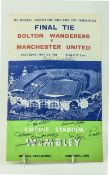1958 FA Cup Final Programme Bolton V Man Utd with signatures, Bobby Charlton, Ronnie Cope,