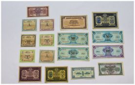 A Good Collection of World War I and World War II Banknotes, From Germany, Austria and Italy.