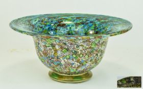 Alberto Dona Large Murano Cased Millefiori Glass Bowl, an inverted campagna shaped bowl, the