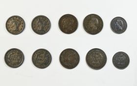 A Collection of Very High Grade World Coins ( 5 ) In Total.