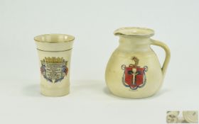 James Macintyre Rare Crested Ware Armorial Inverness Cream Jug. Height 5 Inches, Together with a