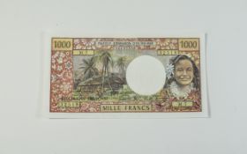 New Caledonia Instite Demission D'Outre - Mer 1000 Francs Bank Note. Issued 1969 - M7 32518.